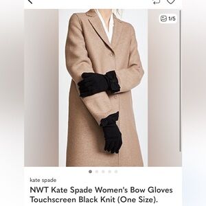 Kate Spade Gloves Black Knit Bow Gloves